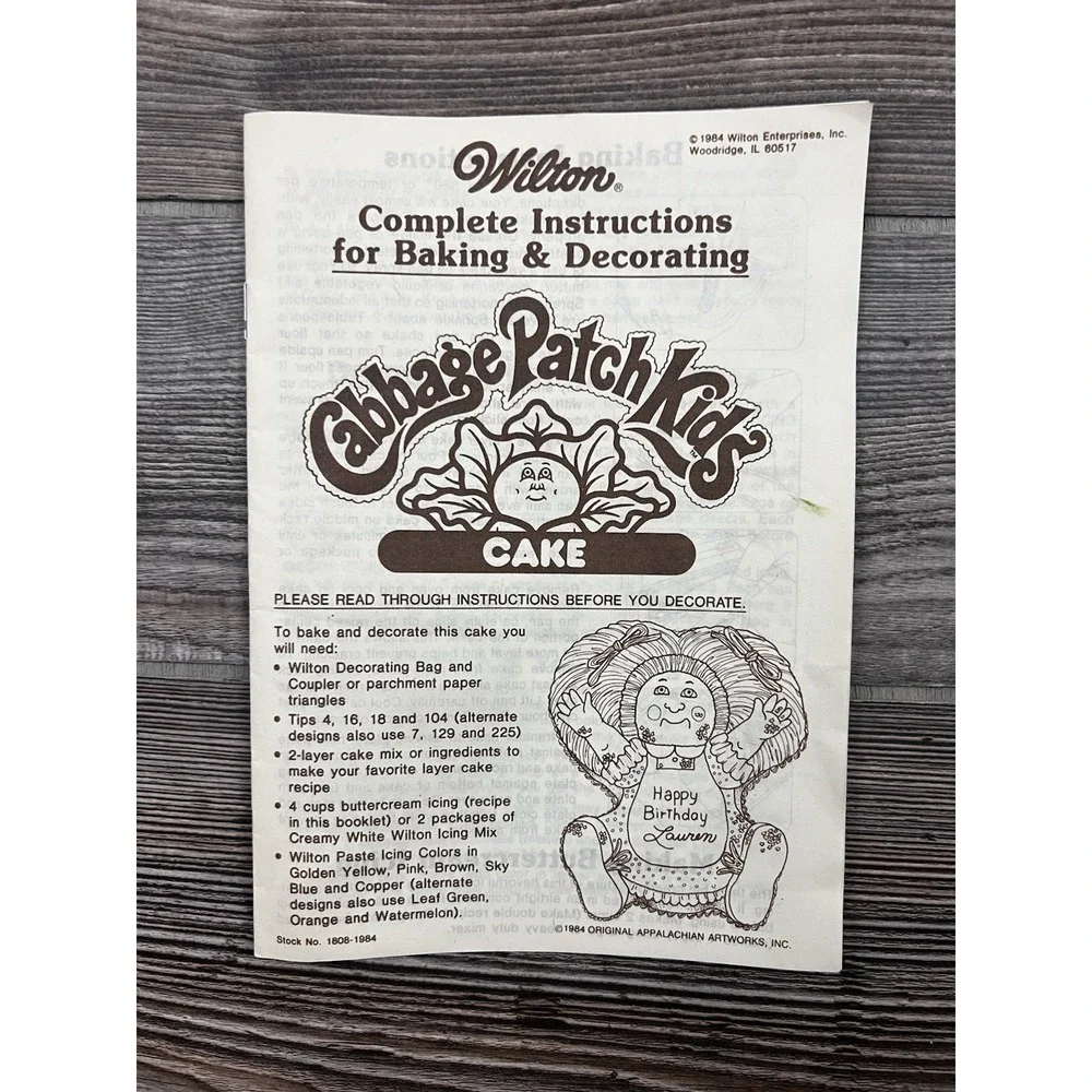 Wilton 1984 Cabbage Patch Cake Pan 2105-1984 Metal Tin Pan Baking Pan‎